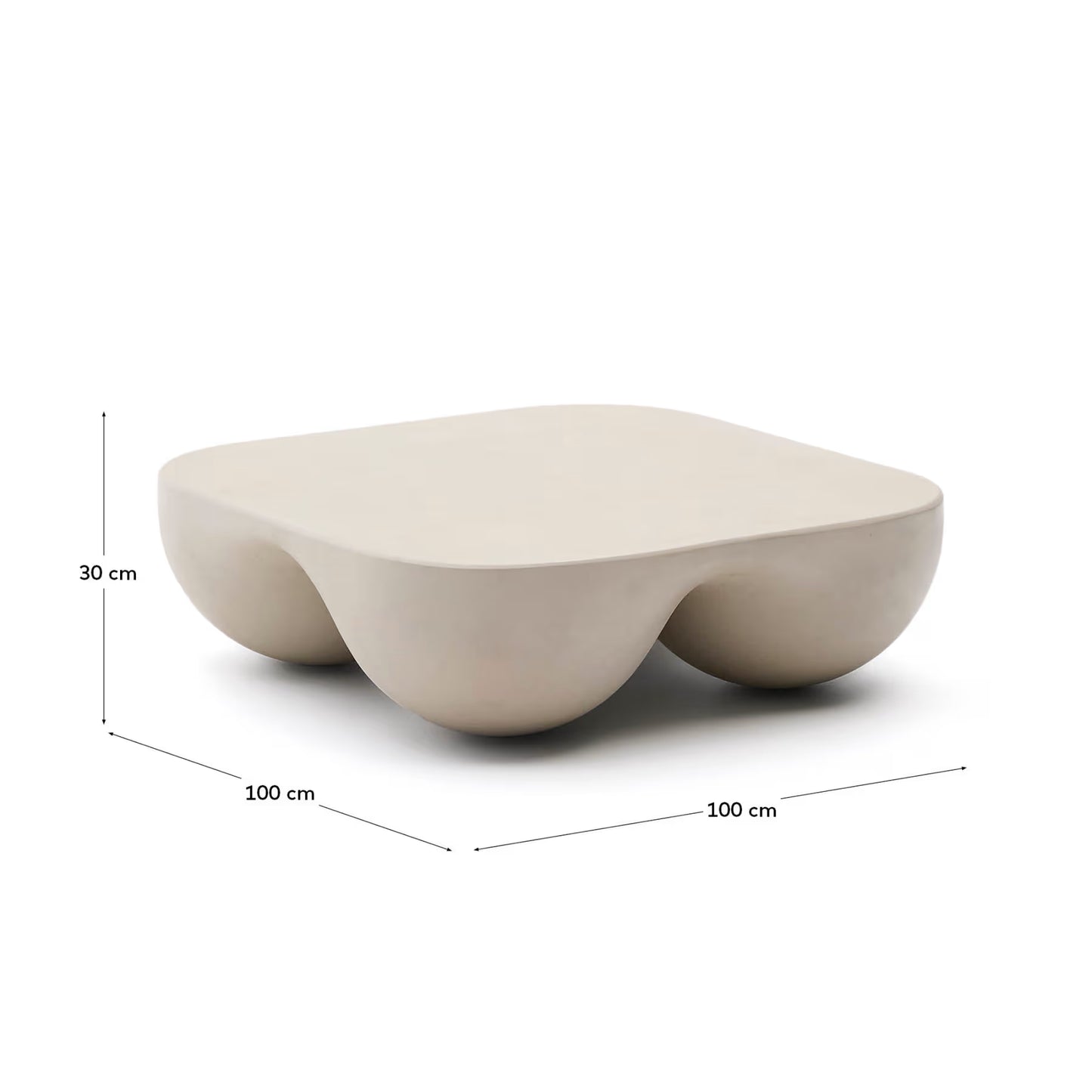 Kave Home Colba Polystone Coffee Table 100 x 100cm