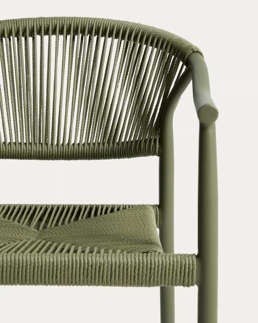 Kave Home Livadia Stackable Outdoor Chair in Green Aluminium