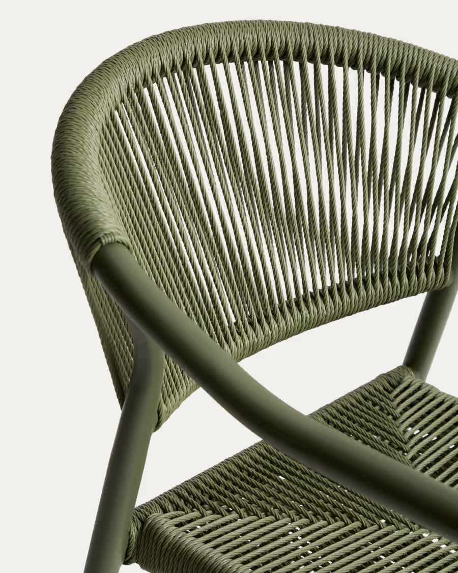Kave Home Livadia Stackable Outdoor Chair in Green Aluminium