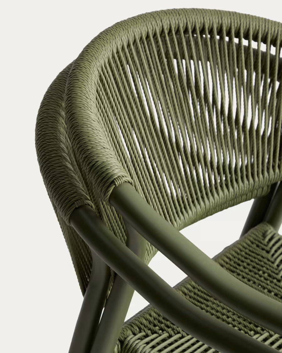 Kave Home Livadia Stackable Outdoor Chair in Green Aluminium