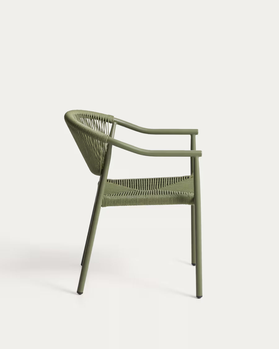 Kave Home Livadia Stackable Outdoor Chair in Green Aluminium