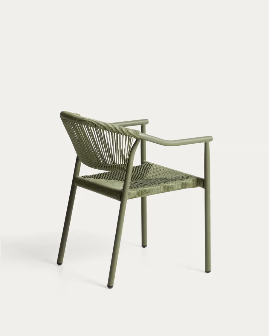 Kave Home Livadia Stackable Outdoor Chair in Green Aluminium