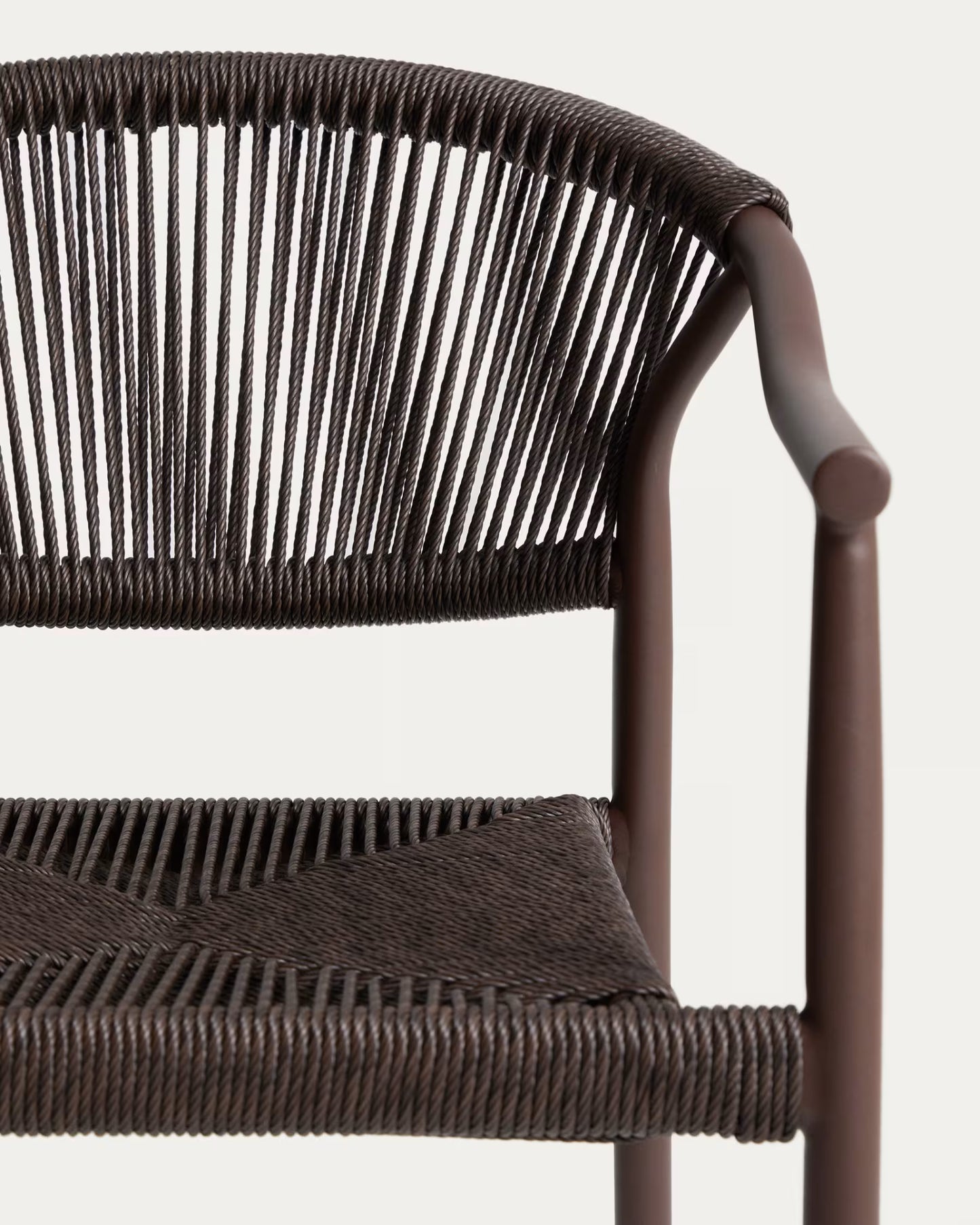 Kave Home Livadia Stackable Outdoor Chair in Brown Aluminium