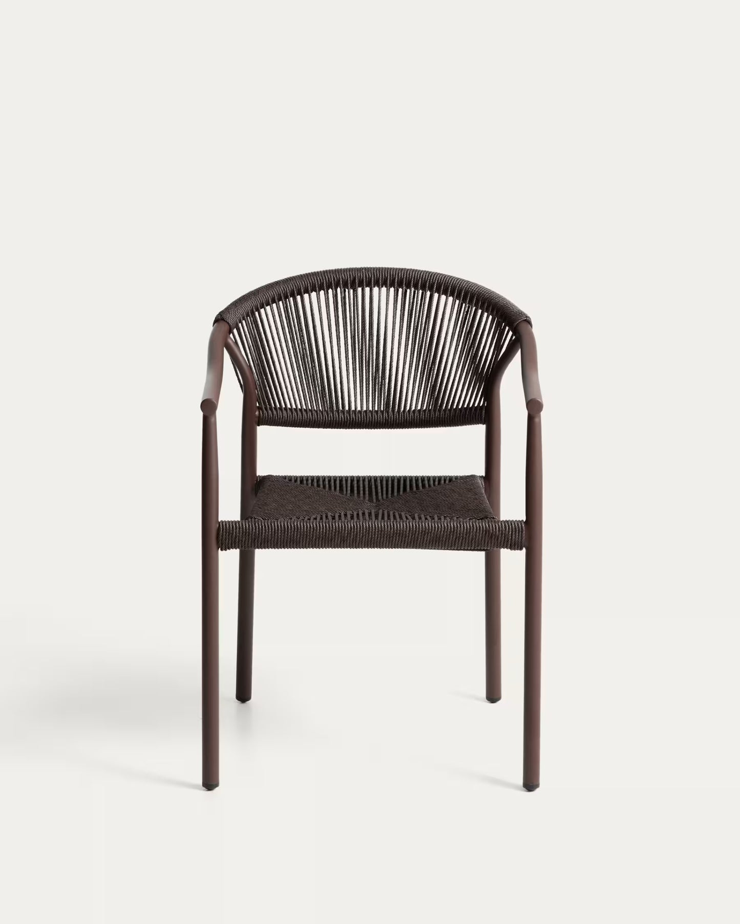Kave Home Livadia Stackable Outdoor Chair in Brown Aluminium
