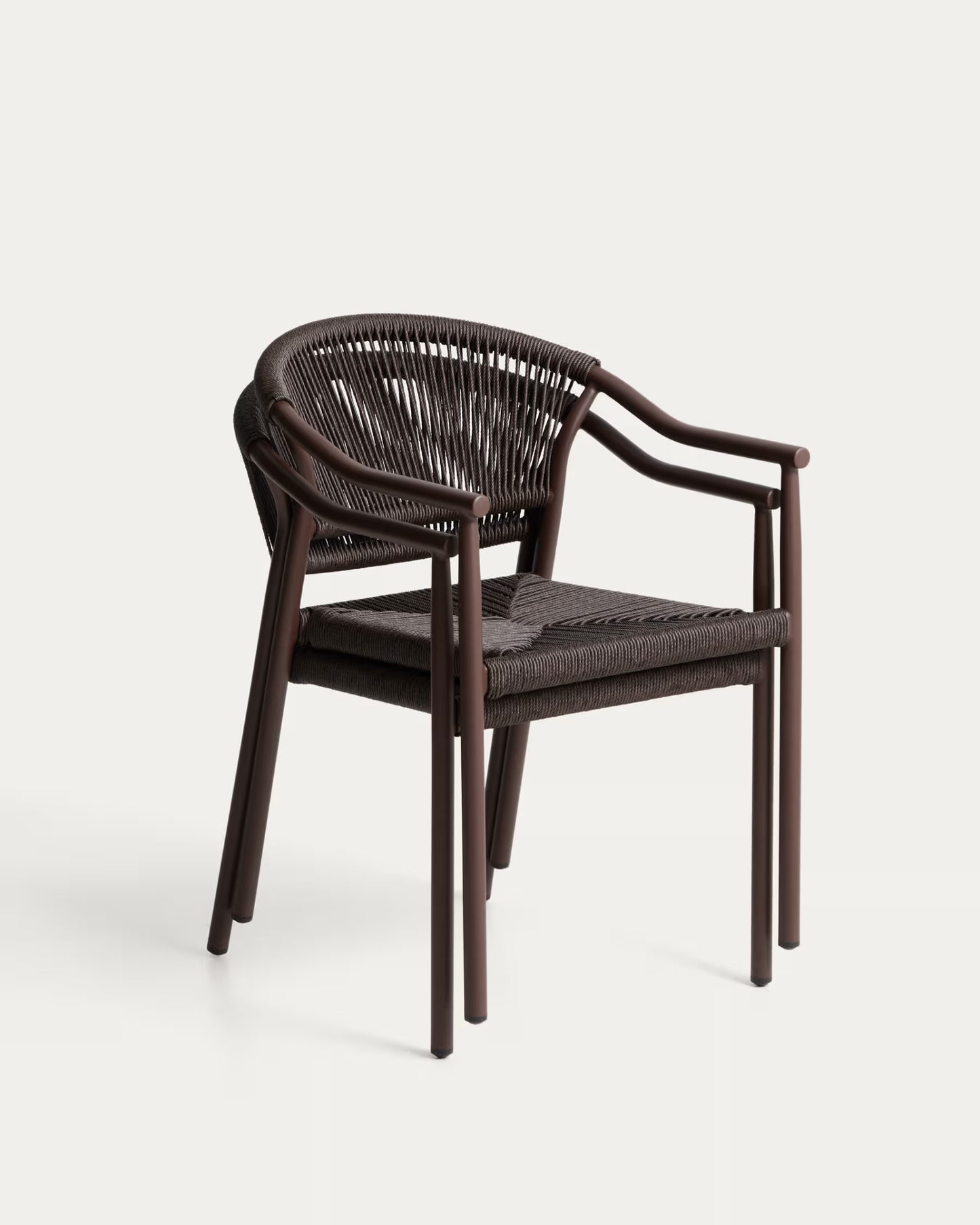 Kave Home Livadia Stackable Outdoor Chair in Brown Aluminium