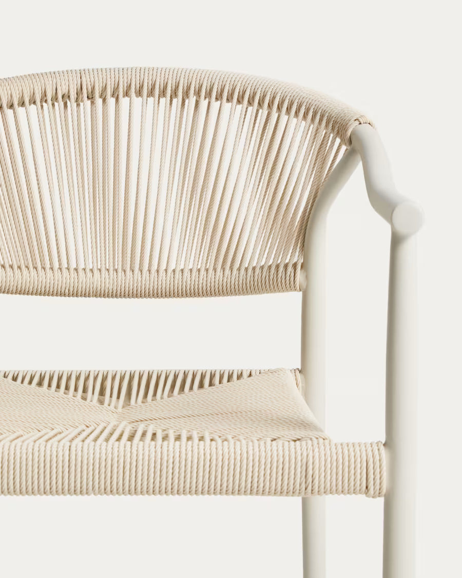 Kave Home Livadia Stackable Outdoor Chair in Ecru Aluminium