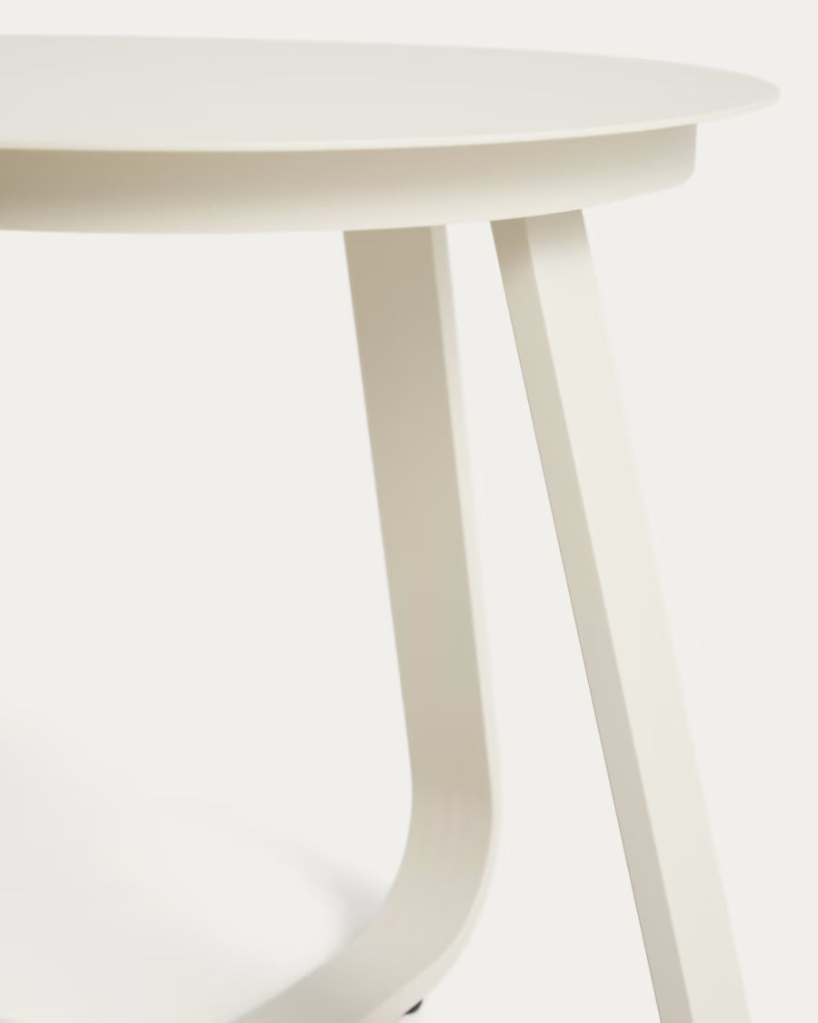 Kave Home Tamaris Ecru Aluminium Outdoor Side Table Ø48cm