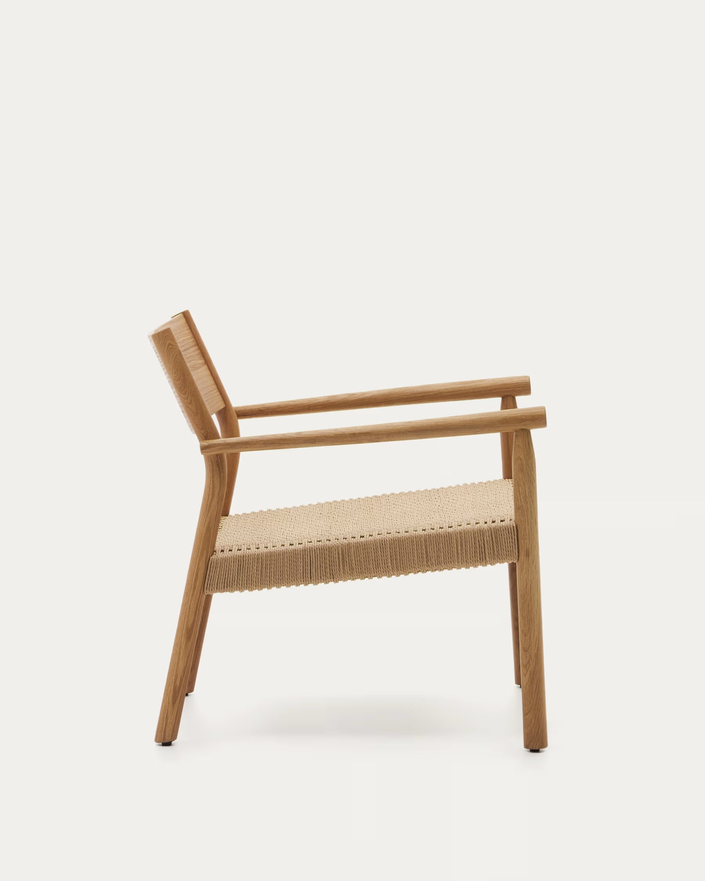 Kave Home Yalia Armchair in Solid Oak Wood with Natural Finish and Paper Rope Seat FSC Mix Credit