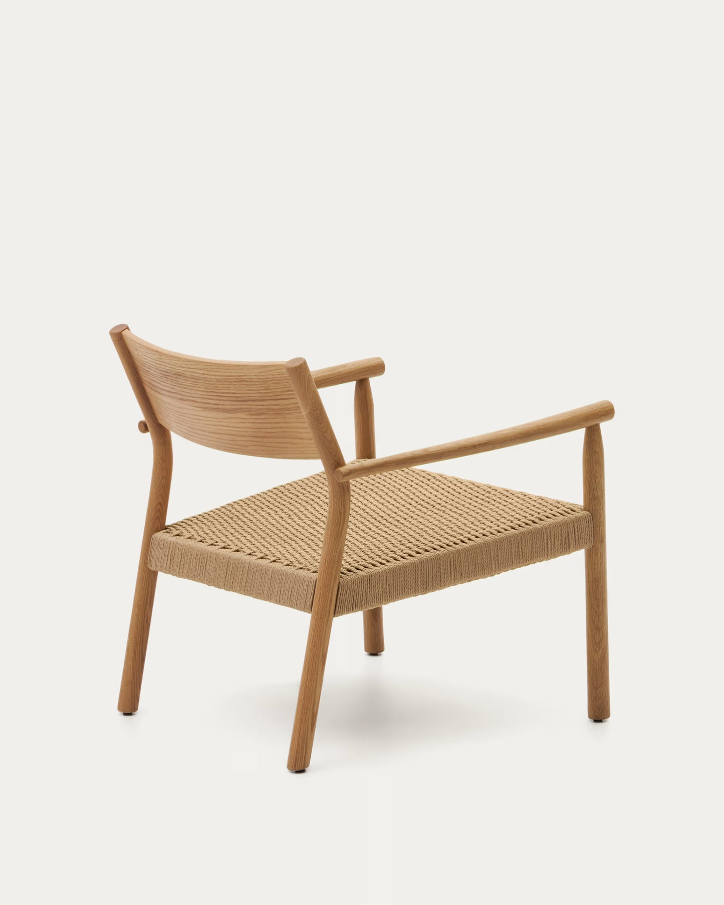 Kave Home Yalia Armchair in Solid Oak Wood with Natural Finish and Paper Rope Seat FSC Mix Credit