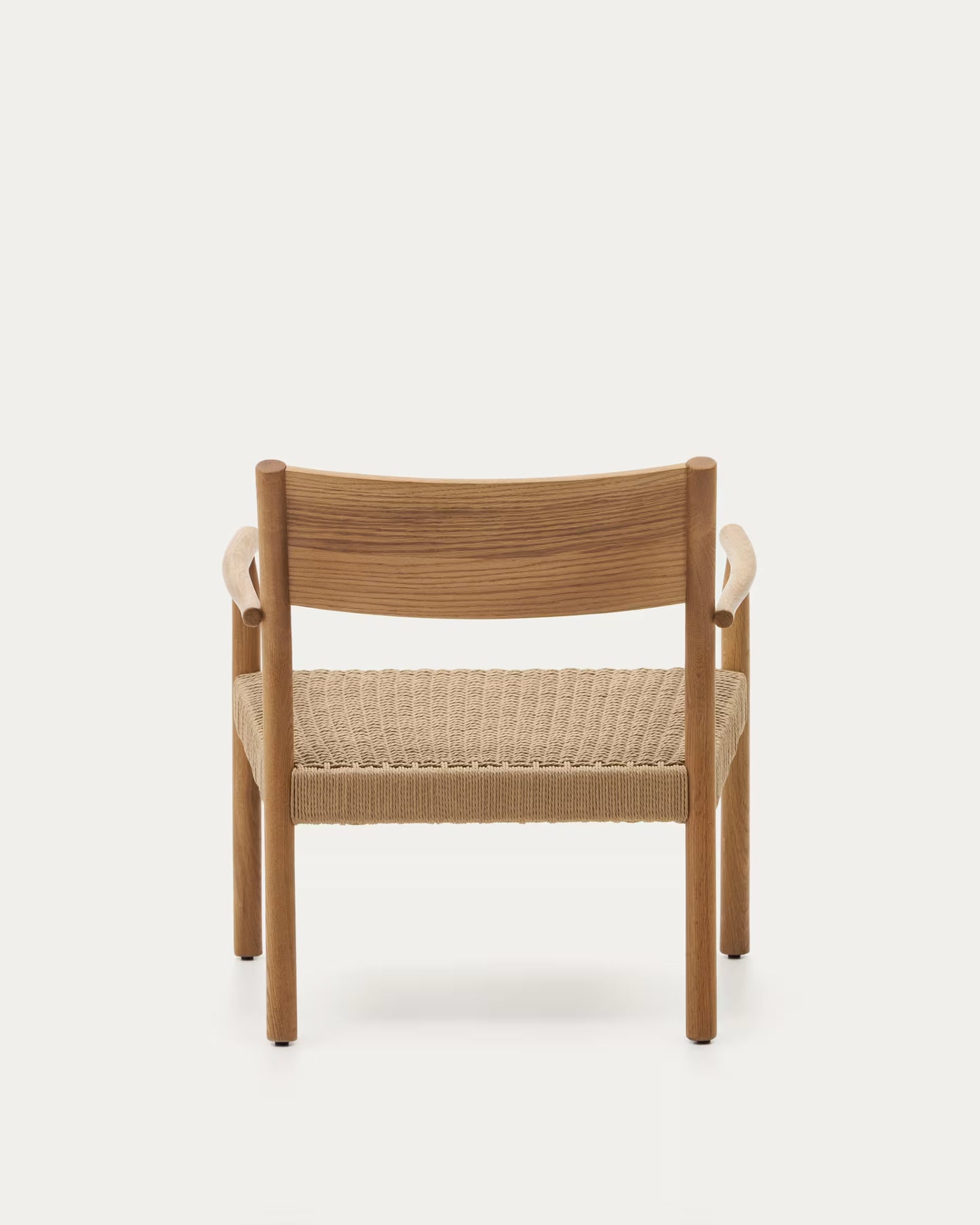Kave Home Yalia Armchair in Solid Oak Wood with Natural Finish and Paper Rope Seat FSC Mix Credit