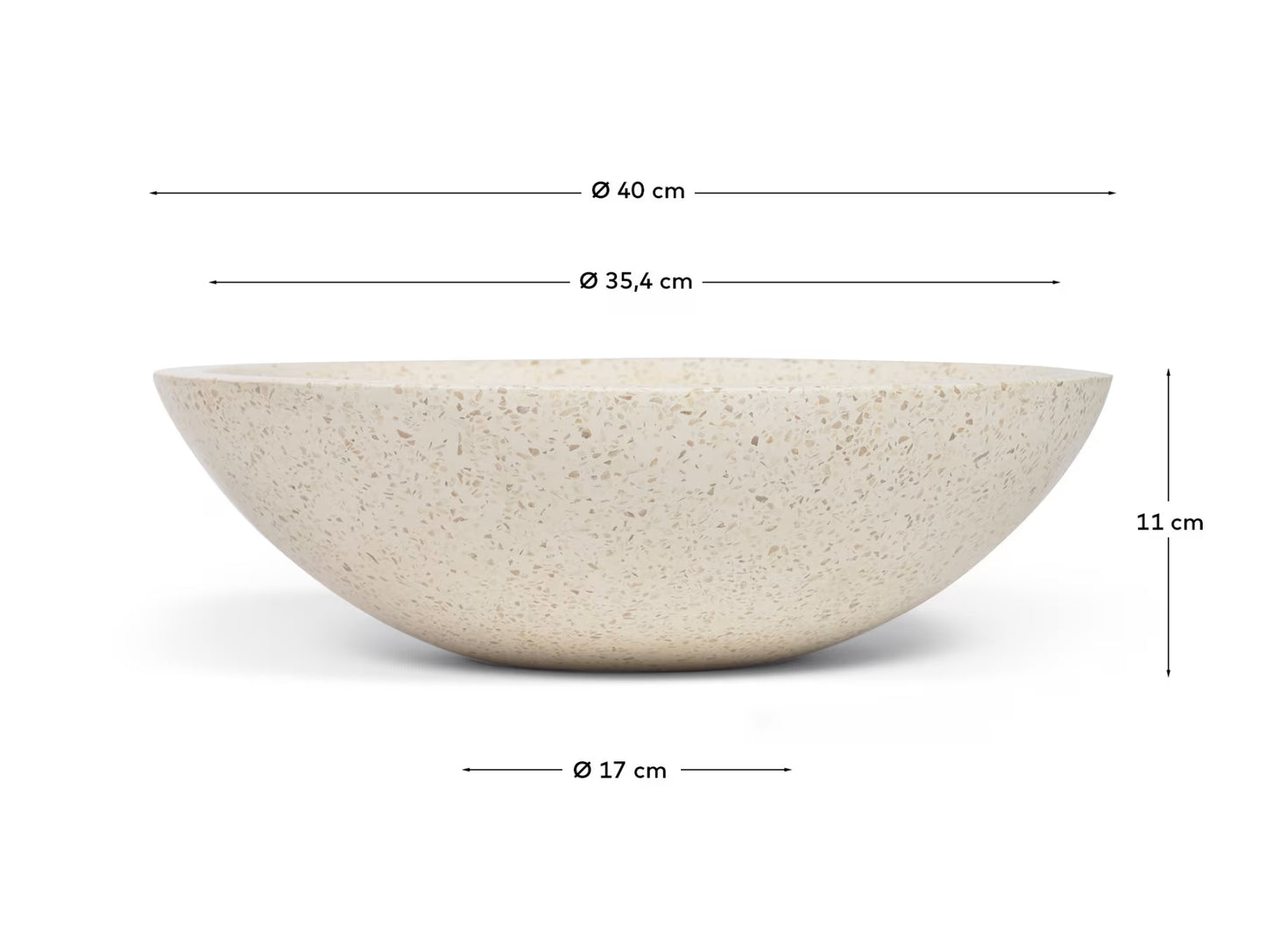 Kave Home Delina Countertop Washbasin in White Terrazzo Ø 40 cm