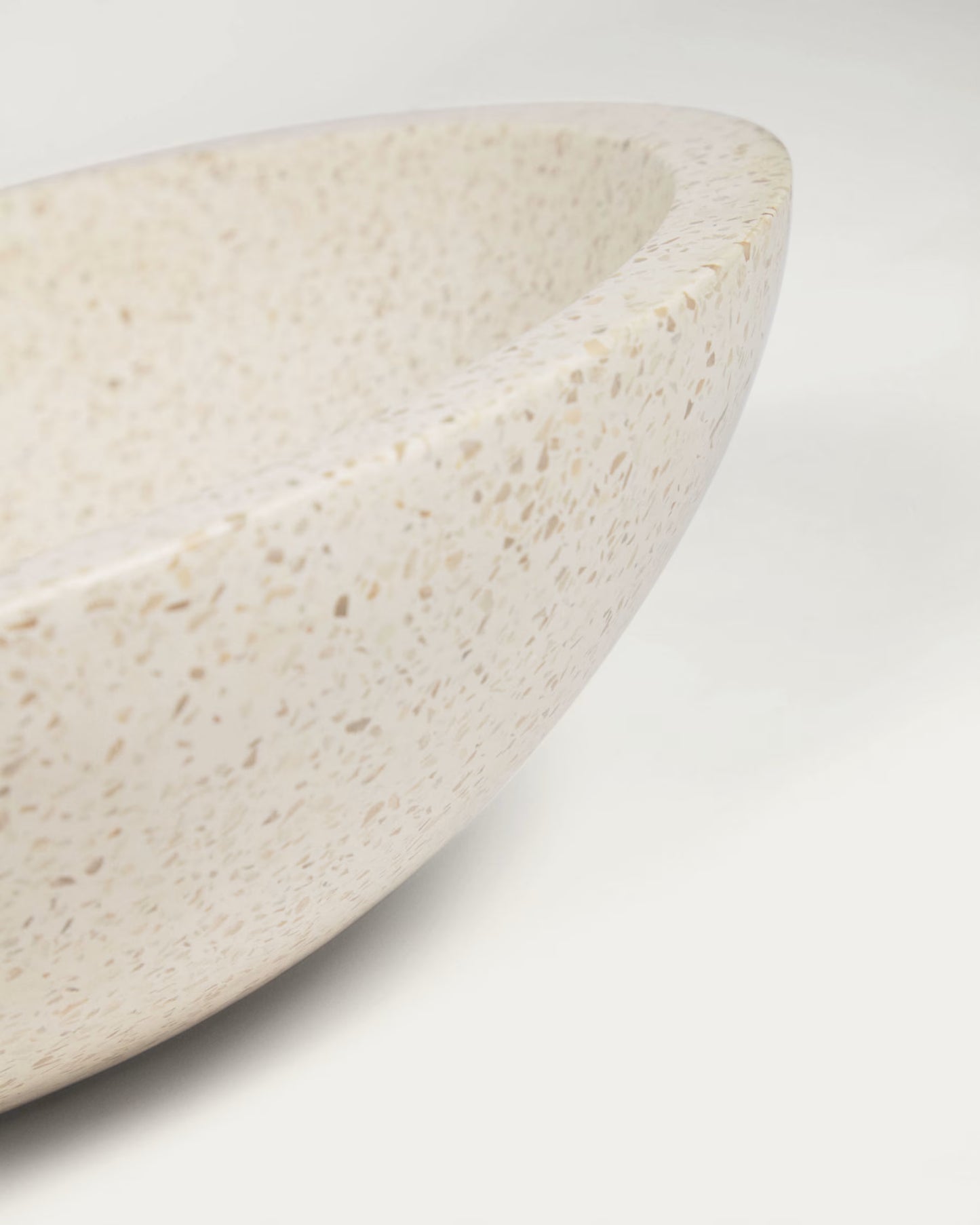 Kave Home Delina Countertop Washbasin in White Terrazzo Ø 40 cm
