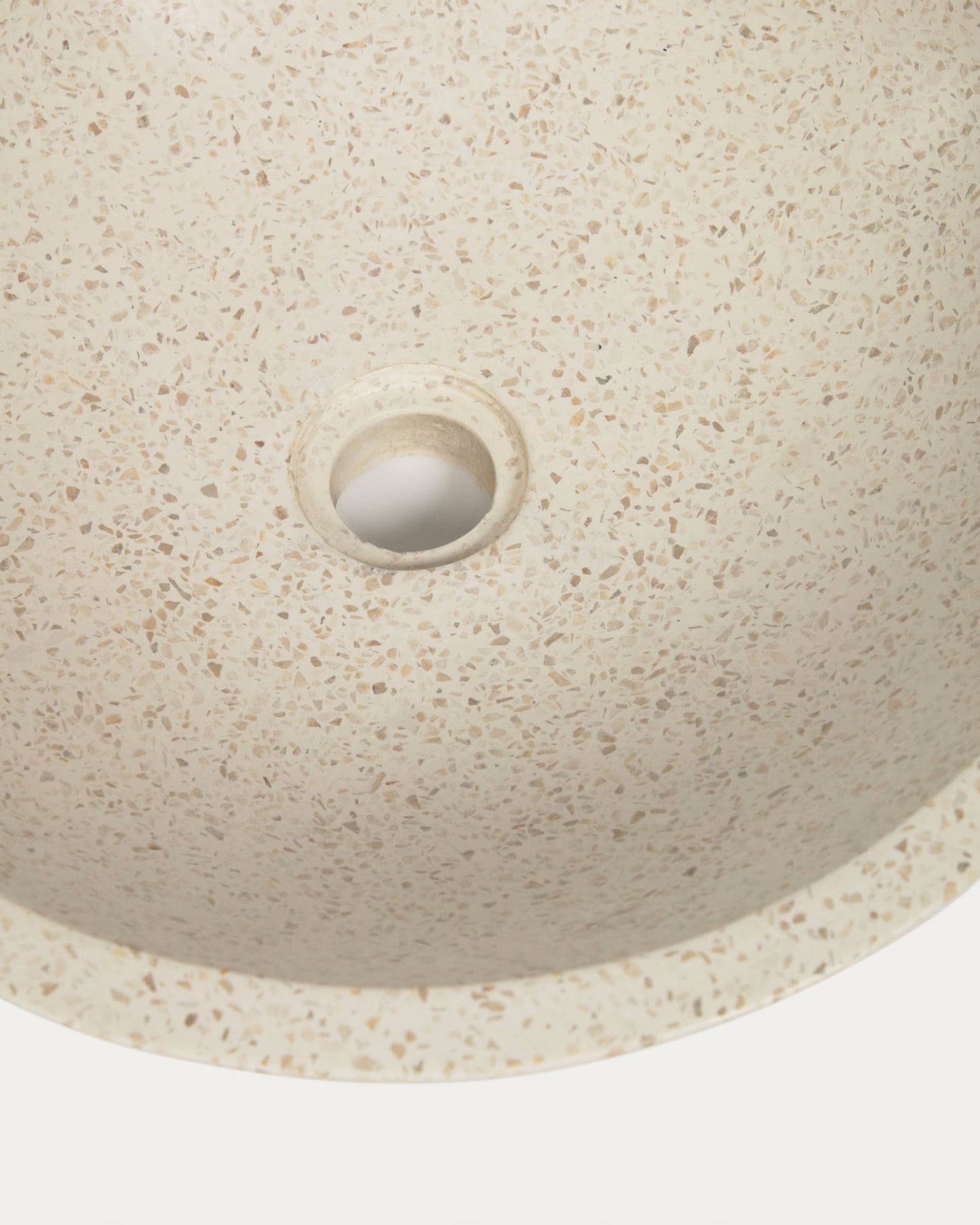 Kave Home Delina Countertop Washbasin in White Terrazzo Ø 40 cm