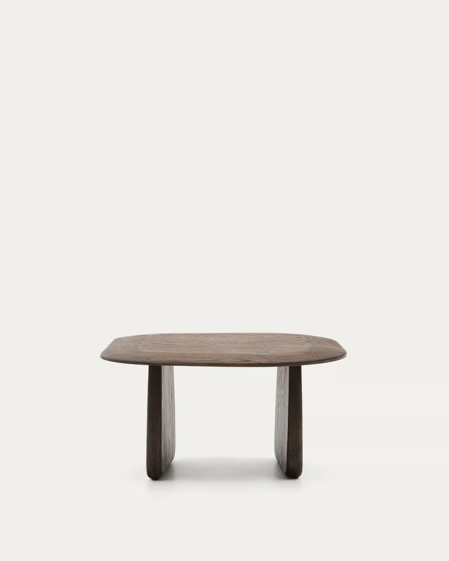 Kave Home Pirita Side Table Made from Solid Oak Wood in a Dark Finish, 71 x 70 cm FSC 100%