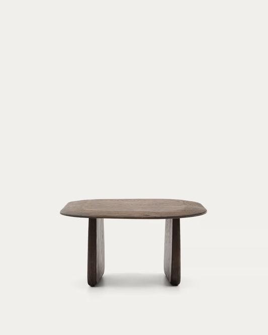 Kave Home Pirita Side Table Made from Solid Oak Wood in a Dark Finish, 71 x 70 cm FSC 100%