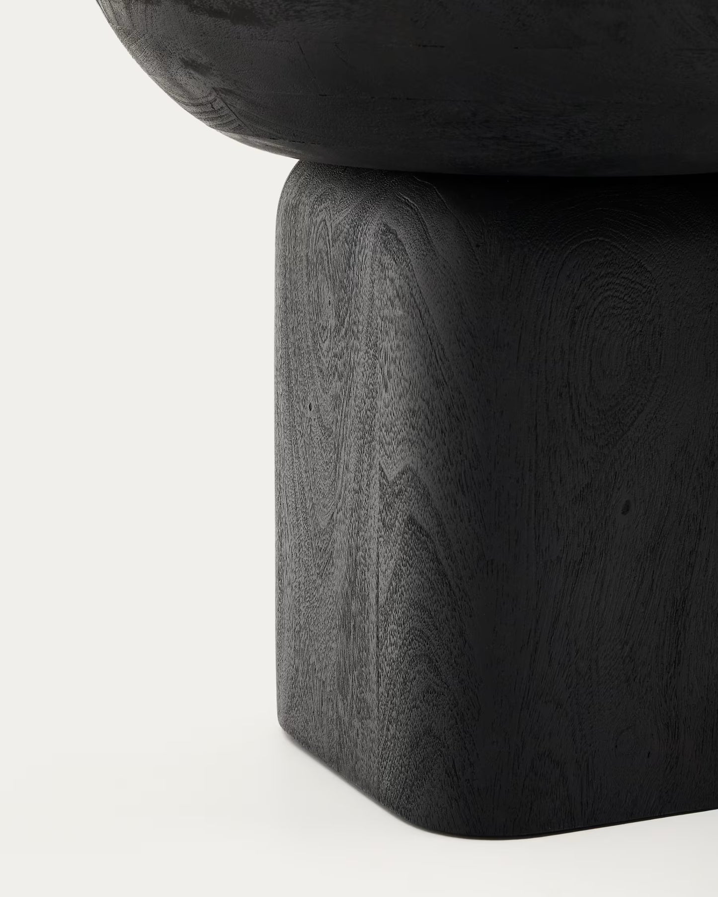 Ovak Side Table in Solid Acacia Wood with Black Finish FSC 100% Ø50cm