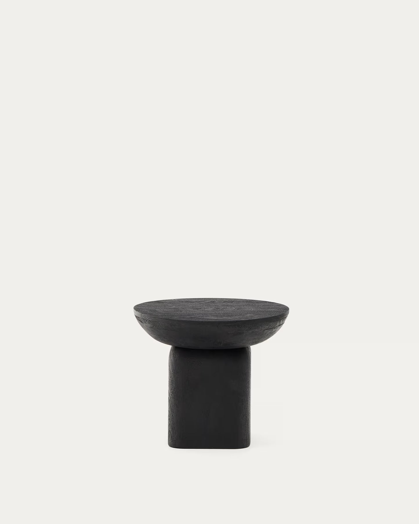 Ovak Side Table in Solid Acacia Wood with Black Finish FSC 100% Ø50cm