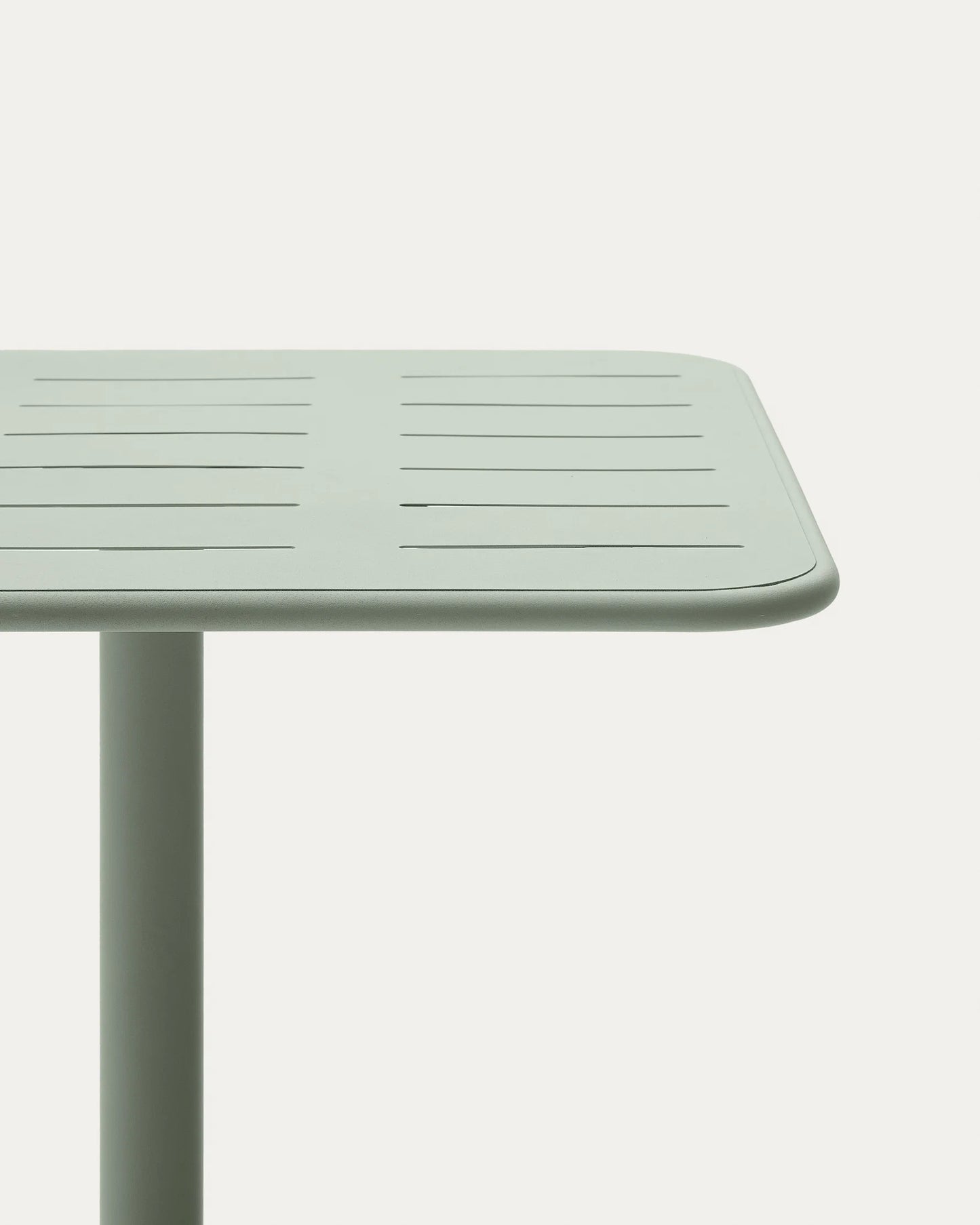 Kave Home Brai Outdoor Table in Turquoise Galvanised Steel 70 x 70cm