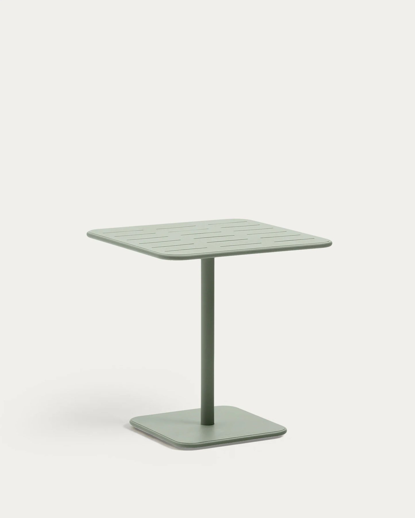 Kave Home Brai Outdoor Table in Turquoise Galvanised Steel 70 x 70cm