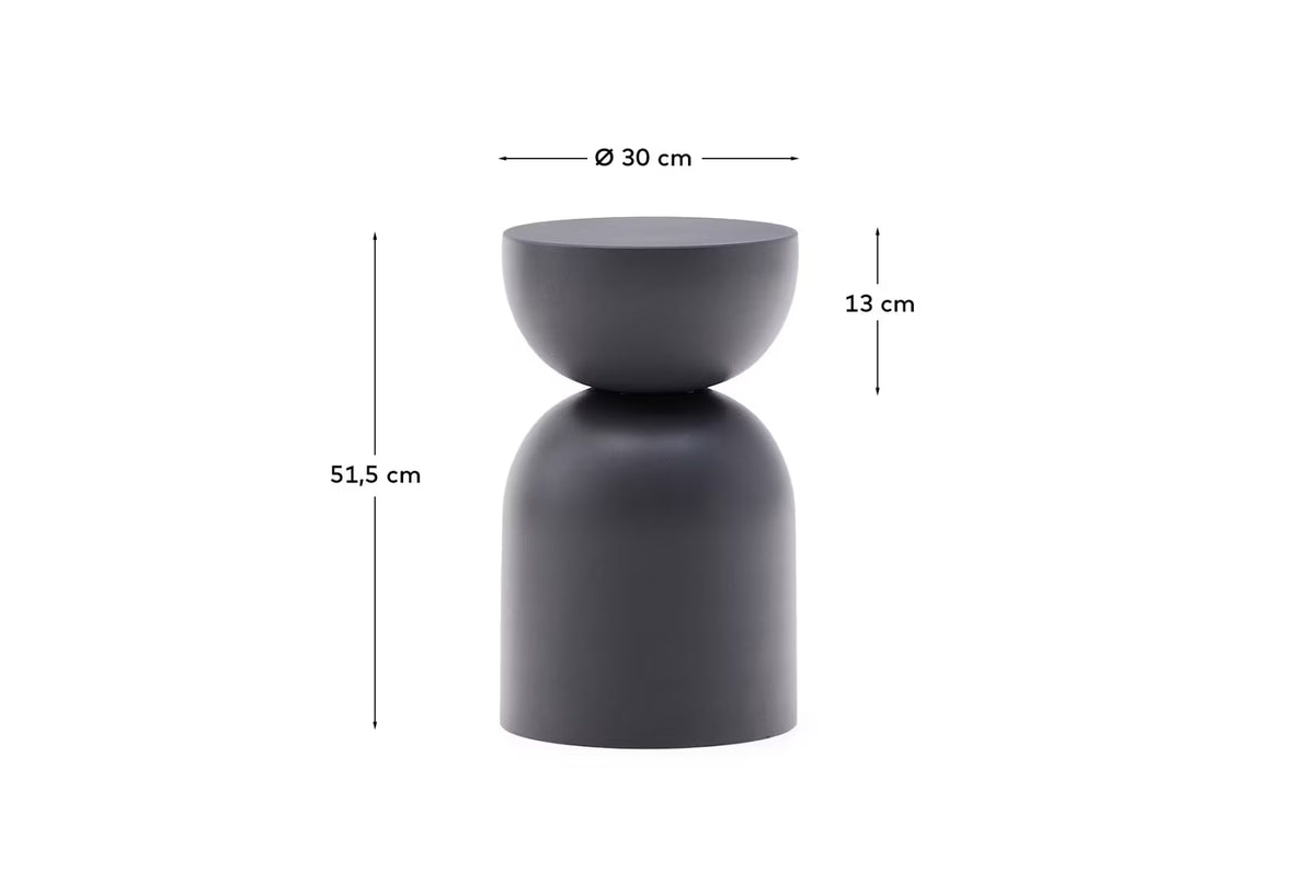 Kave Home Side Table Rachell Made of Metal with a Grey Painted Finish Ø30 cm