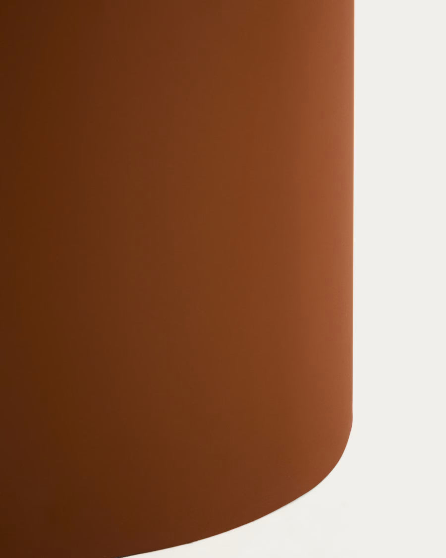 Kave Home Olir Side Table in Tempered Glass and Brown Steel 48 x 46,8 cm