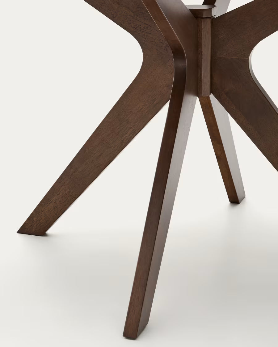 Kave Home Naanim Round Table in Walnut Veneer, Ø 100 cm