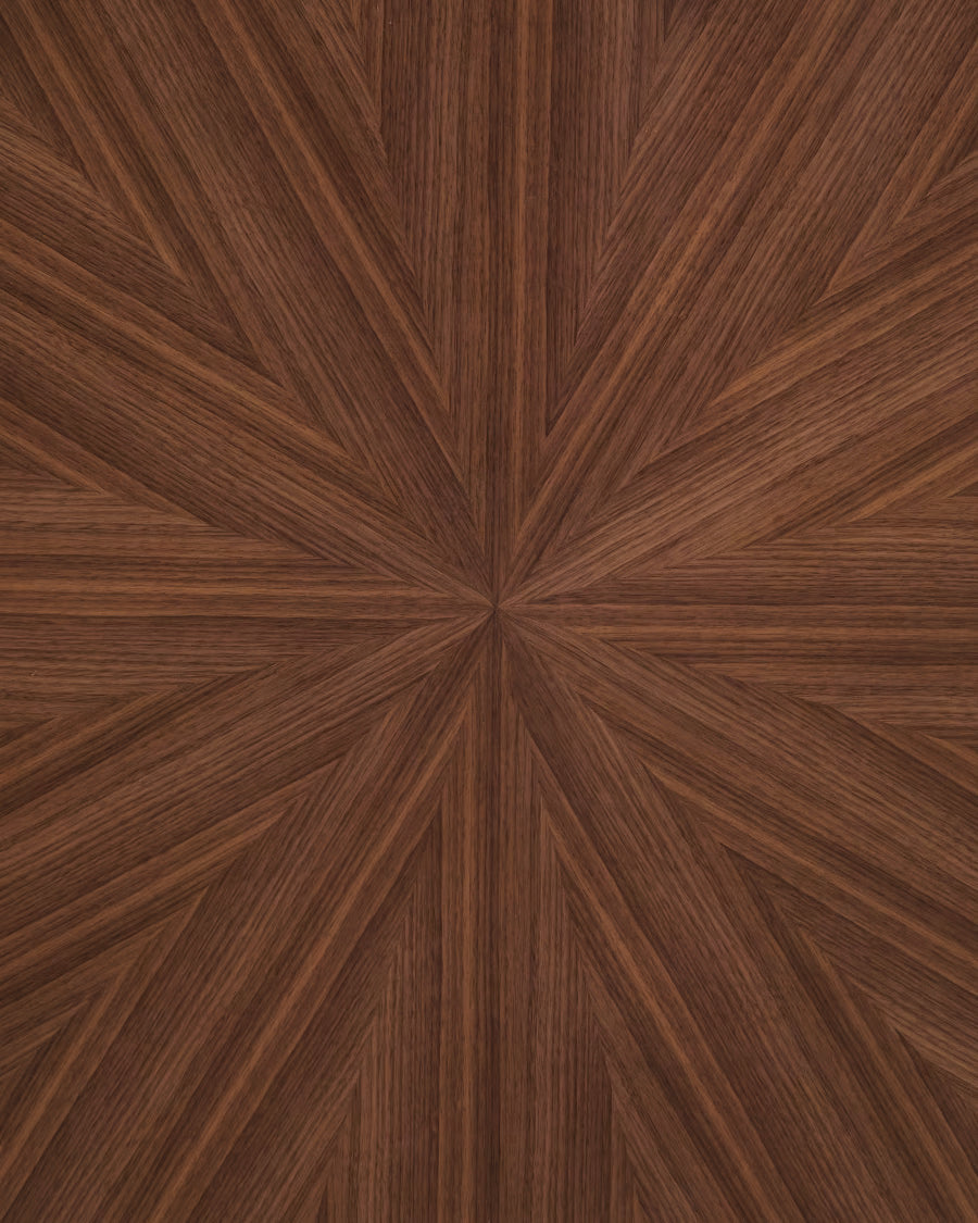 Kave Home Naanim Round Table in Walnut Veneer, Ø 100 cm