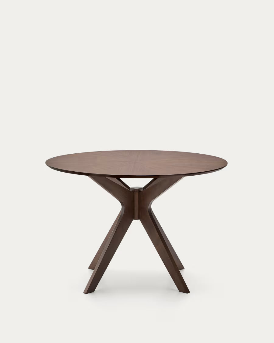 Kave Home Naanim Round Table in Walnut Veneer, Ø 100 cm