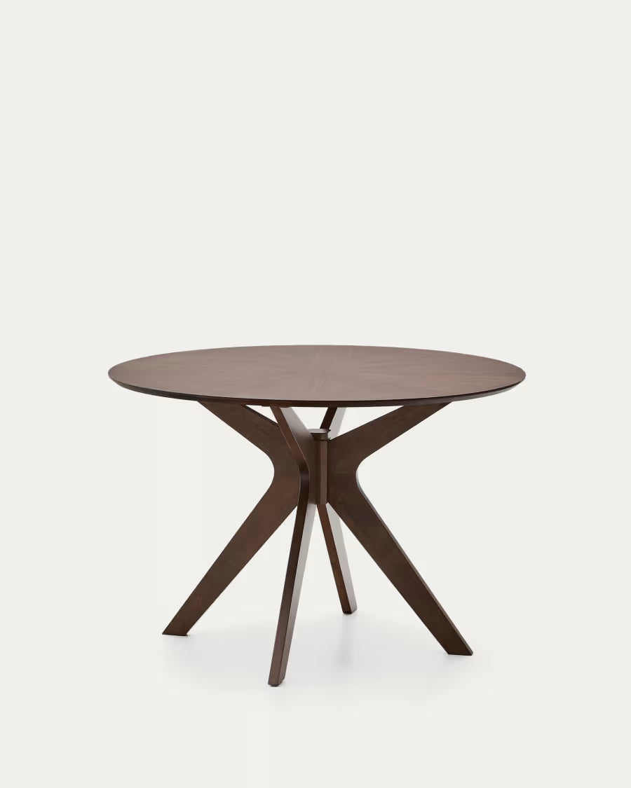 Kave Home Naanim Round Table in Walnut Veneer, Ø 100 cm