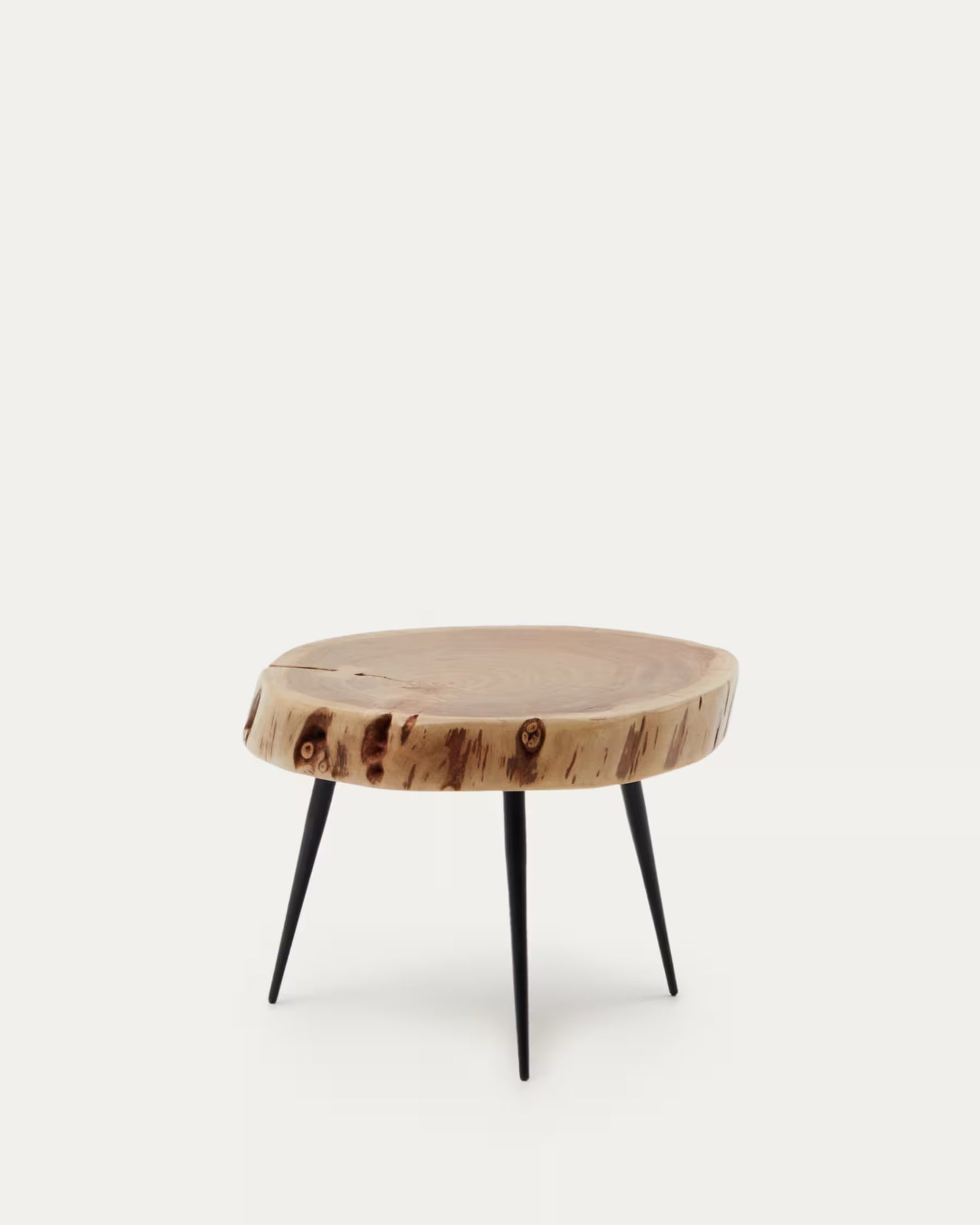 Kave Home Eider Side Table Made of Solid Acacia Wood and Steel Ø 40 x 30 cm