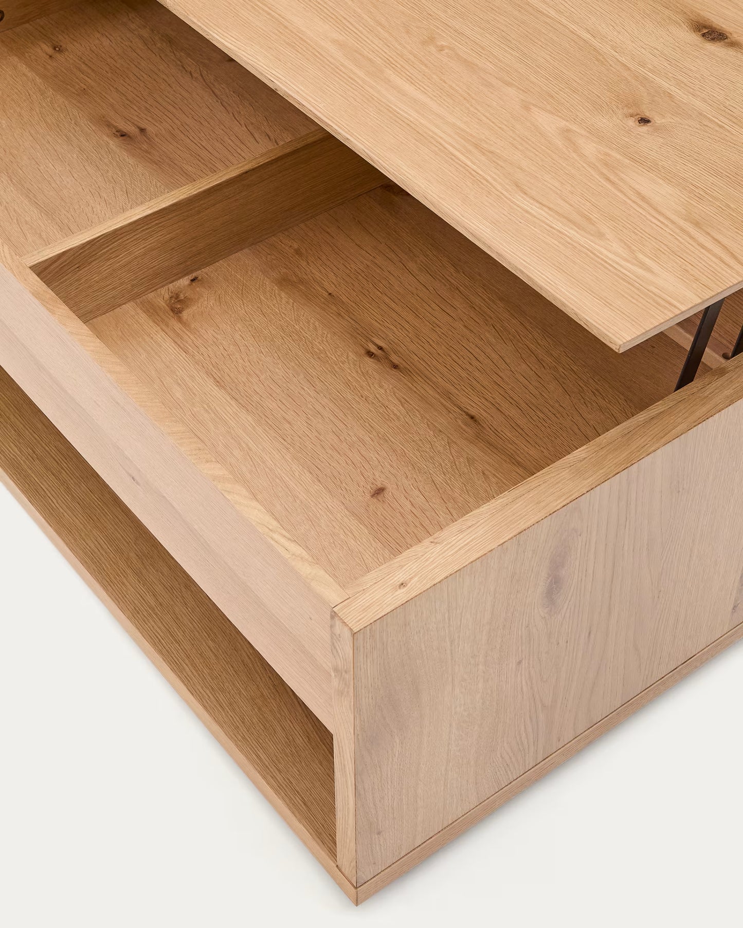 Kave Home Alguema Raisable Coffee Table in Oak Veneer with Natural Finish 120 x 60 cm