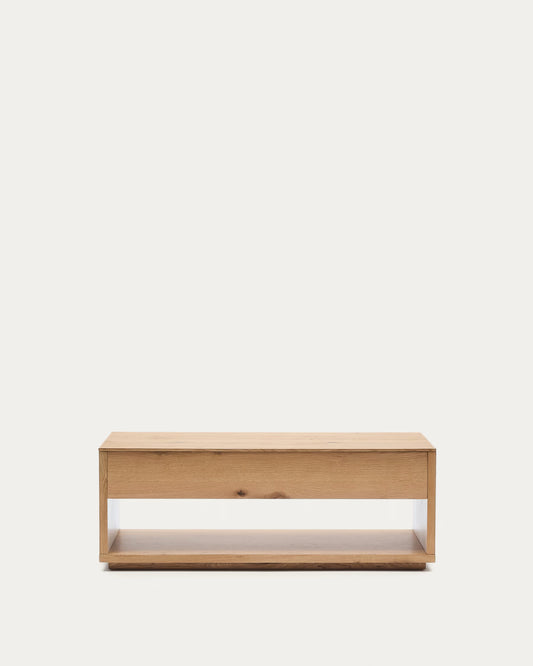 Kave Home Alguema Raisable Coffee Table in Oak Veneer with Natural Finish 120 x 60 cm