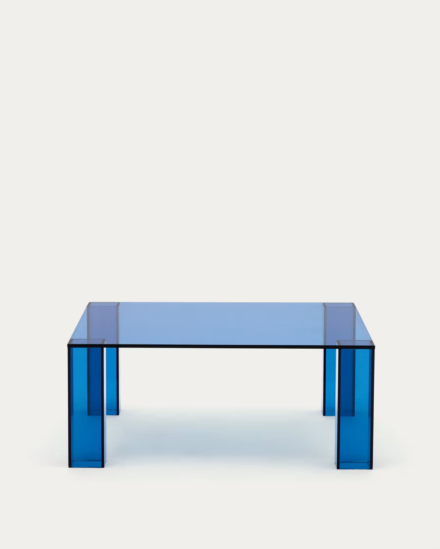 Kave Home Adularia Blue, Tempered-Glass Side Table, 85 x 85 cm