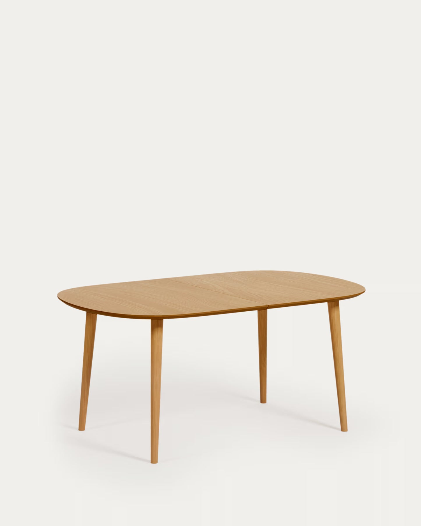 Kave Home Oqui Extendable Oak Veneer Table with Solid Wood Legs 160 (260) x 100 cm