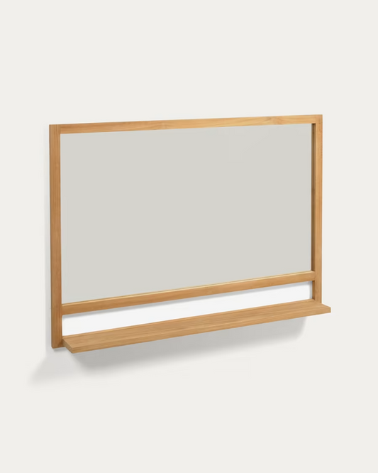 Kave Home Taciana solid teak mirror 100 x 70 cm