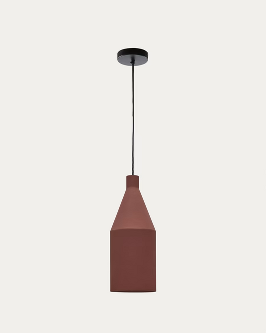 Kave Home Peralta ceiling lamp in metal with a terractotta painted finish, Ø 15
