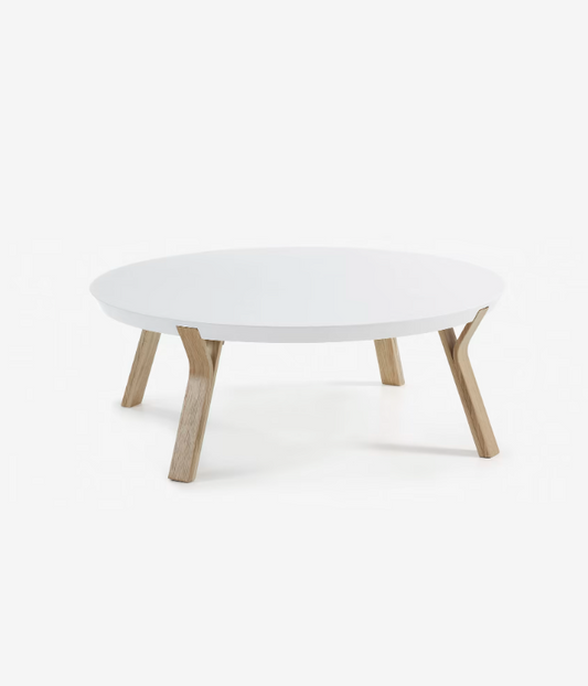 Kave Home White and ash Dilos coffee table Ø 90 cm