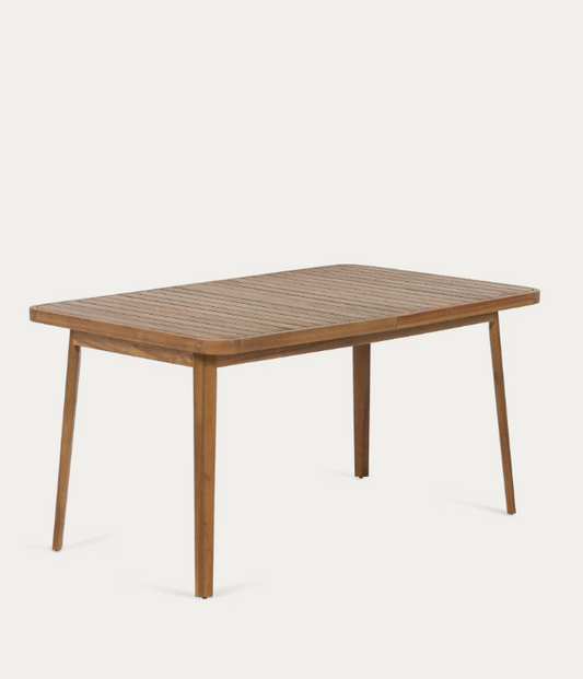 Kave Home Vilma extendible outdoor table in solid acacia wood 90 x 143 (200) cm