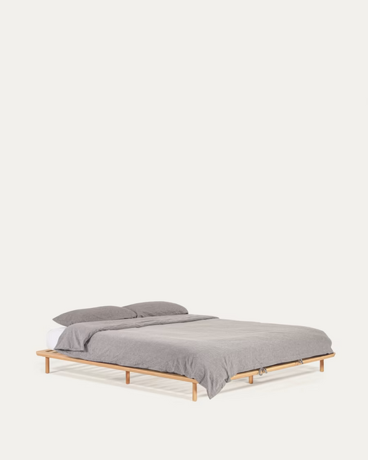 Kave Home Anielle bed made from solid ash wood for a 180 x 200 cm mattress