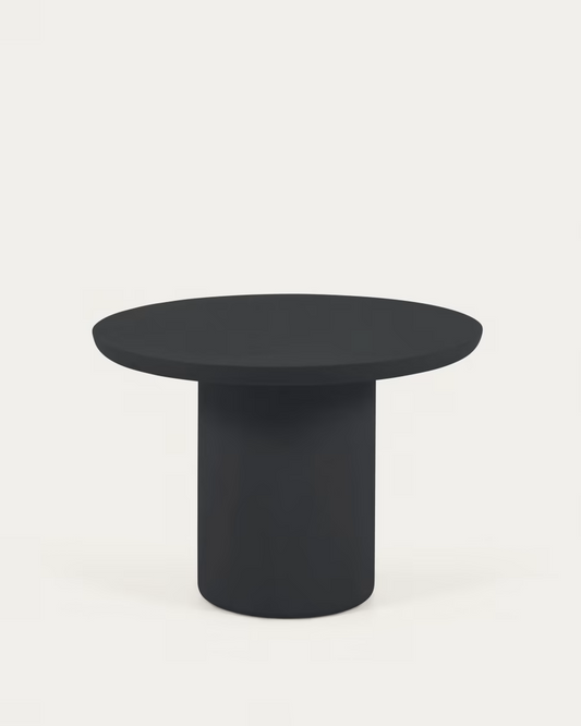 Kave home Taimi round outdoor table made of concrete with black finish Ø 110 cm