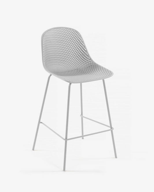 Kave Home Single Quinby Stool in White, Seat Height 75 cm