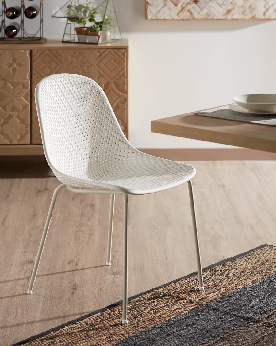 Kave Home Quinby outdoor dining chair in white