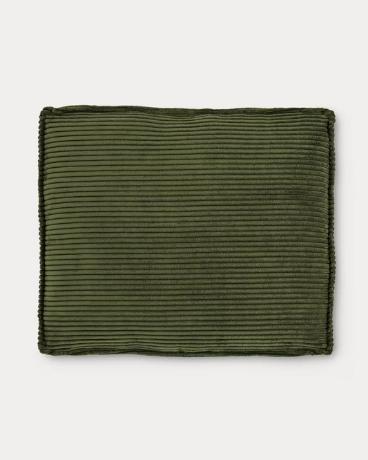Kave Home Blok cushion in green wide seam corduroy, 50 x 60 cm