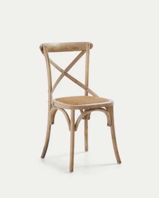 Kave Home 2 x Alsie chair in solid birch wood with natural lacquer